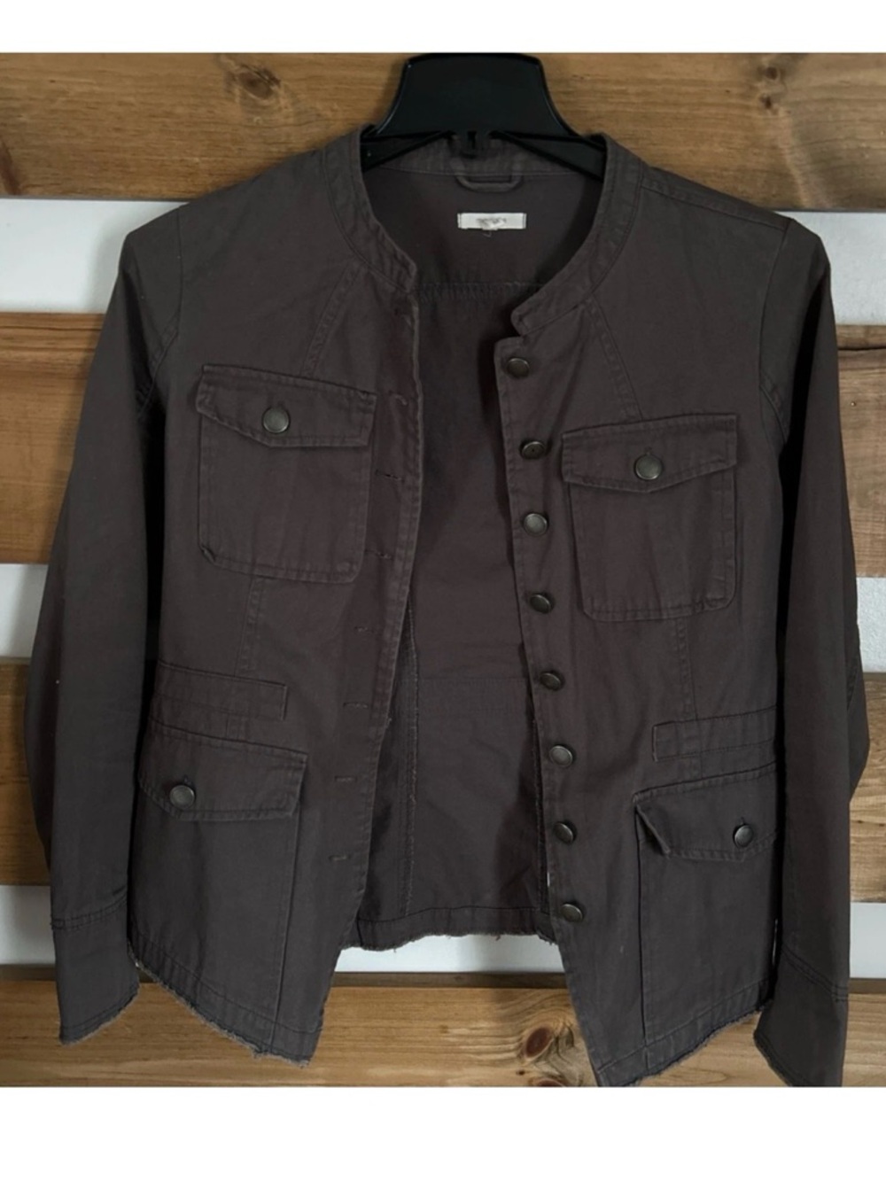 Maurices Dark Brown Utility Button Jacket